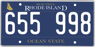 RI license plate 655998