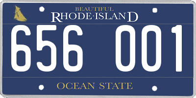 RI license plate 656001
