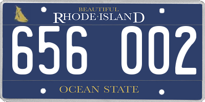 RI license plate 656002