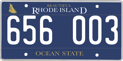 RI license plate 656003