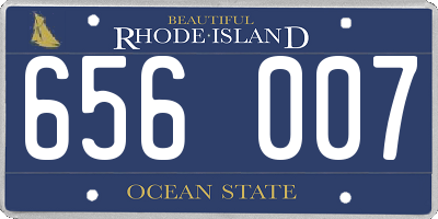 RI license plate 656007
