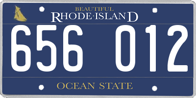 RI license plate 656012
