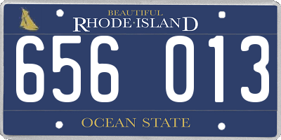 RI license plate 656013