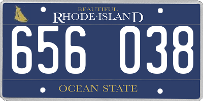 RI license plate 656038