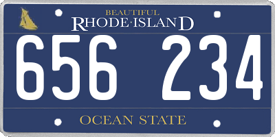 RI license plate 656234
