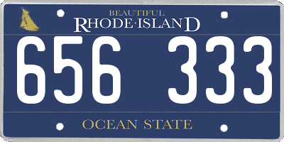 RI license plate 656333