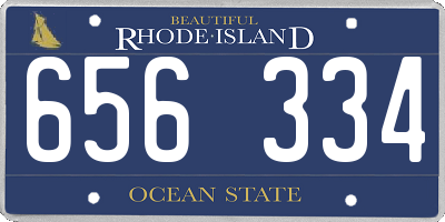 RI license plate 656334