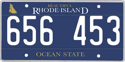 RI license plate 656453