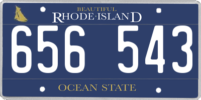 RI license plate 656543