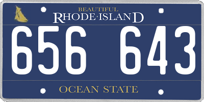 RI license plate 656643