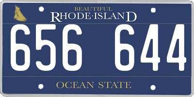 RI license plate 656644