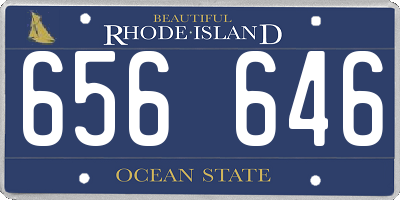 RI license plate 656646