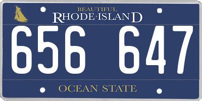 RI license plate 656647