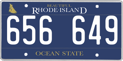 RI license plate 656649