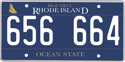 RI license plate 656664