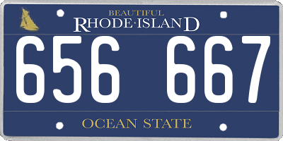 RI license plate 656667