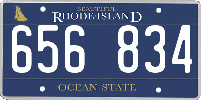 RI license plate 656834