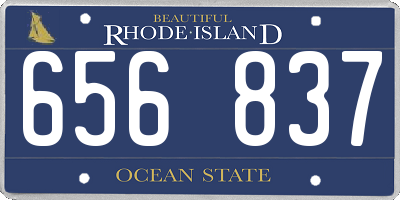 RI license plate 656837
