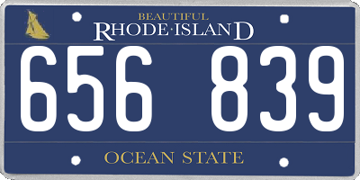 RI license plate 656839