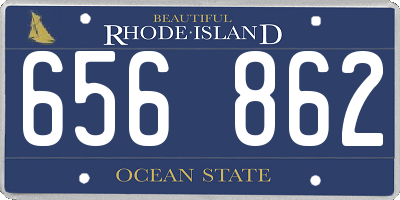 RI license plate 656862