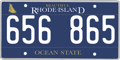 RI license plate 656865