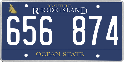 RI license plate 656874
