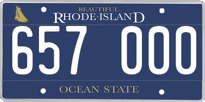 RI license plate 657000
