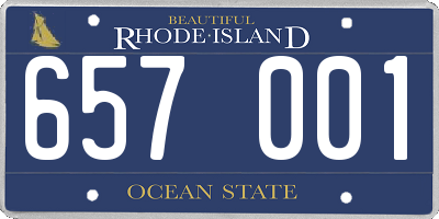 RI license plate 657001