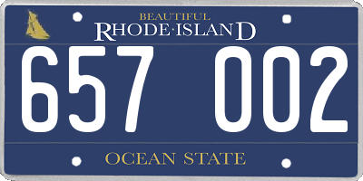 RI license plate 657002
