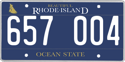 RI license plate 657004