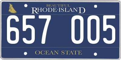 RI license plate 657005