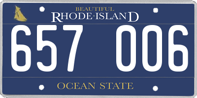 RI license plate 657006