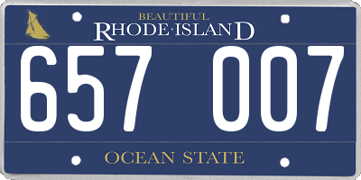 RI license plate 657007