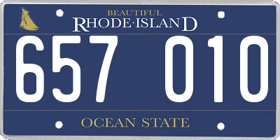 RI license plate 657010