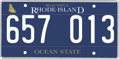 RI license plate 657013