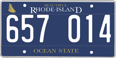 RI license plate 657014