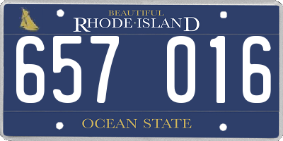 RI license plate 657016
