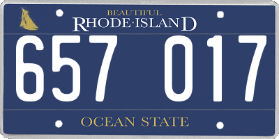 RI license plate 657017