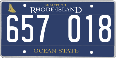 RI license plate 657018