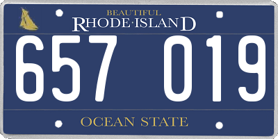 RI license plate 657019