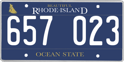 RI license plate 657023