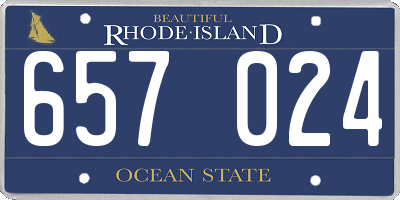 RI license plate 657024