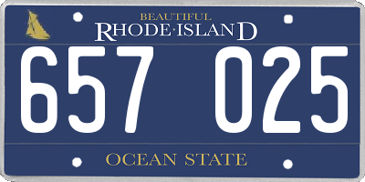 RI license plate 657025