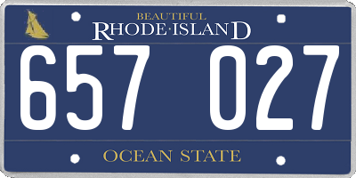 RI license plate 657027