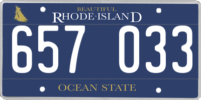 RI license plate 657033
