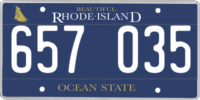 RI license plate 657035