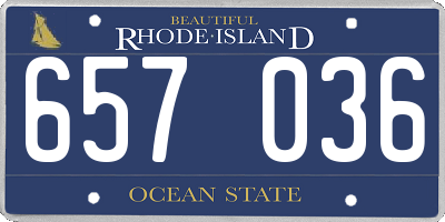 RI license plate 657036