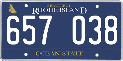 RI license plate 657038