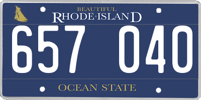 RI license plate 657040