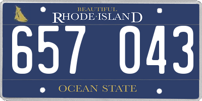 RI license plate 657043